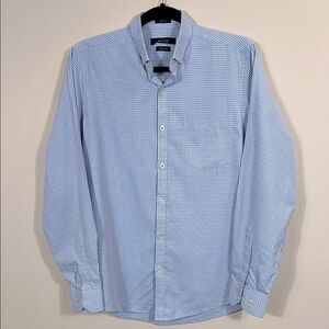 Mark Taylor Slim Fit Blue White Office Button Down Longsleeve Shirt Men Small 39